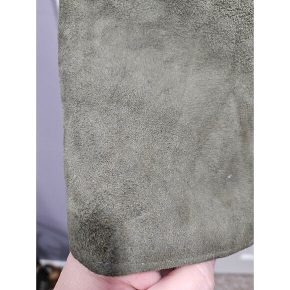 Dacute Leather Men's Biker Green Gray Jacket Size XL Made in Italy Bomber - Picture 5 of 10